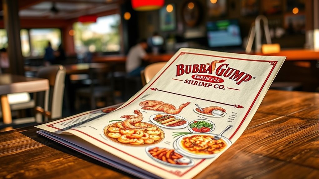bubba gump shrimp menu