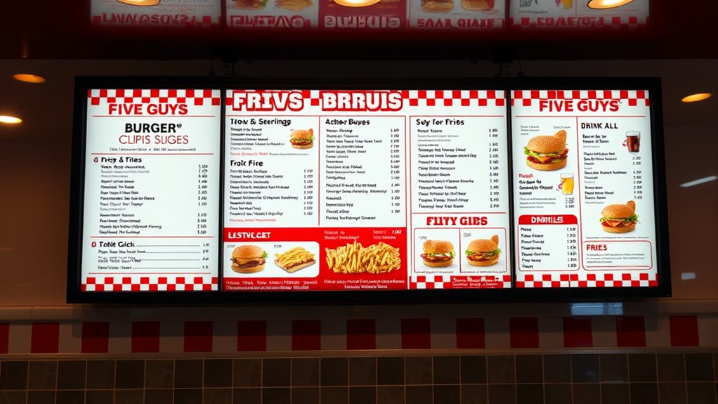burger restaurant menu