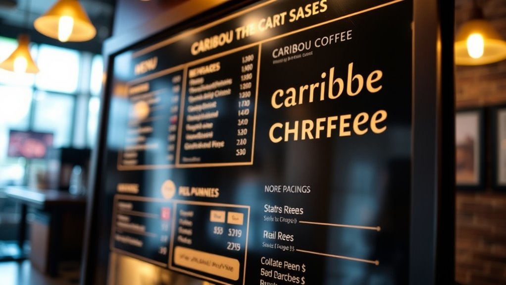 coffee shop menu prices