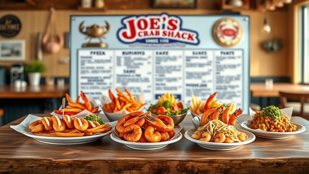 crab shack menu prices