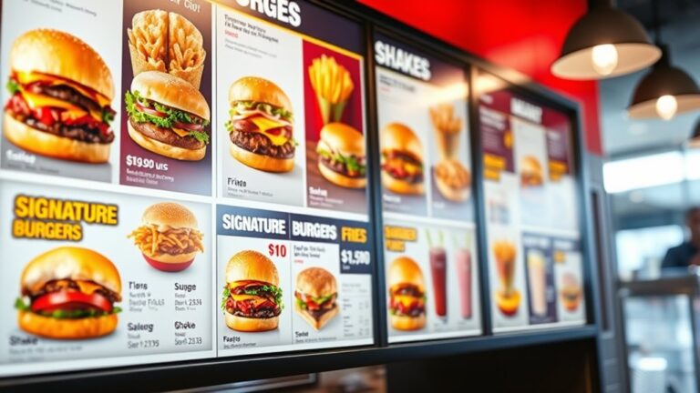 fast food menu prices