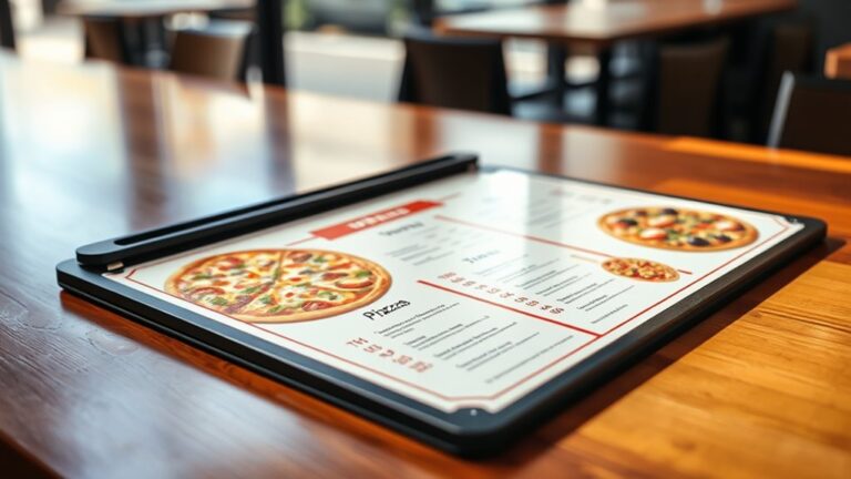 pizza menu with prices