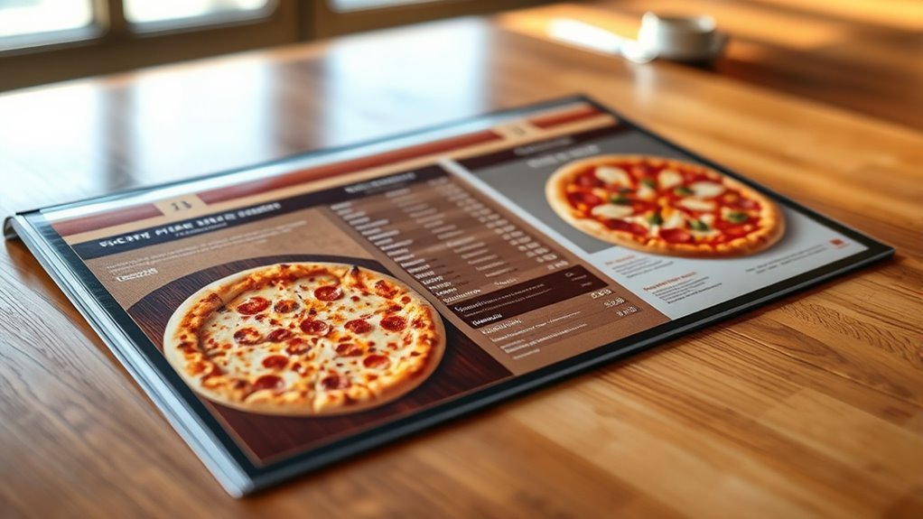 pizza menu with prices