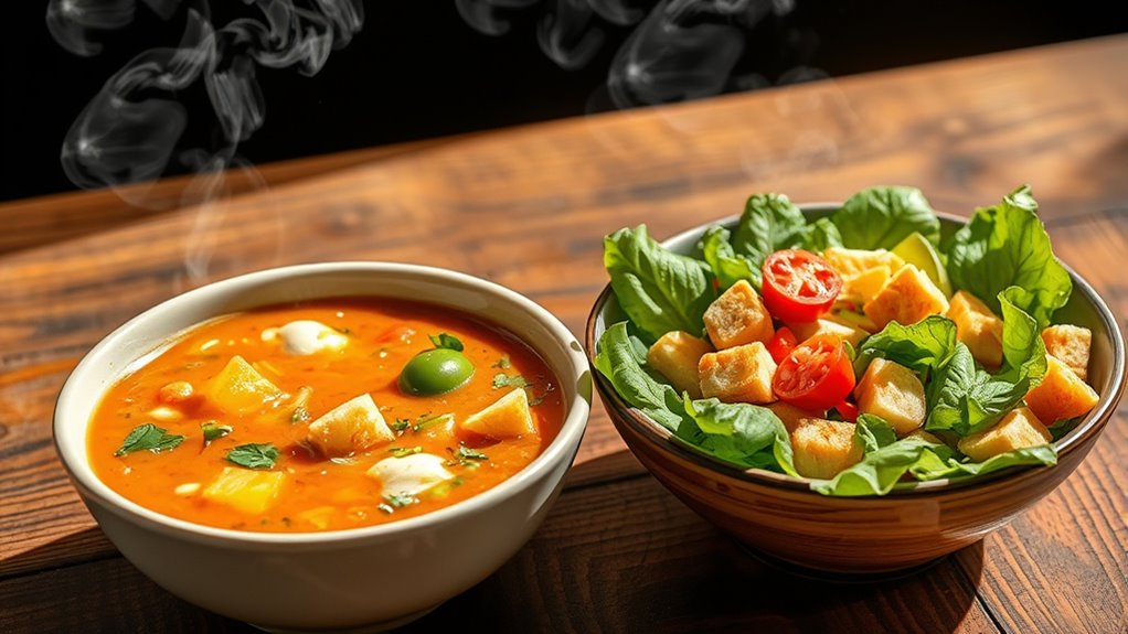 soups and salads variety