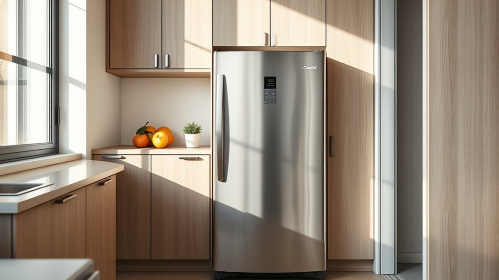 compact fridge with flexible storage