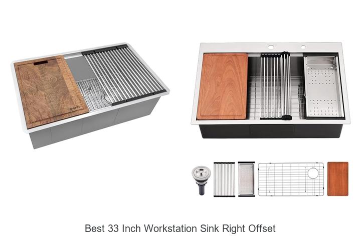best 33 inch workstation sink right offset